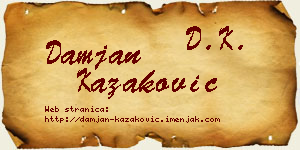 Damjan Kazaković vizit kartica